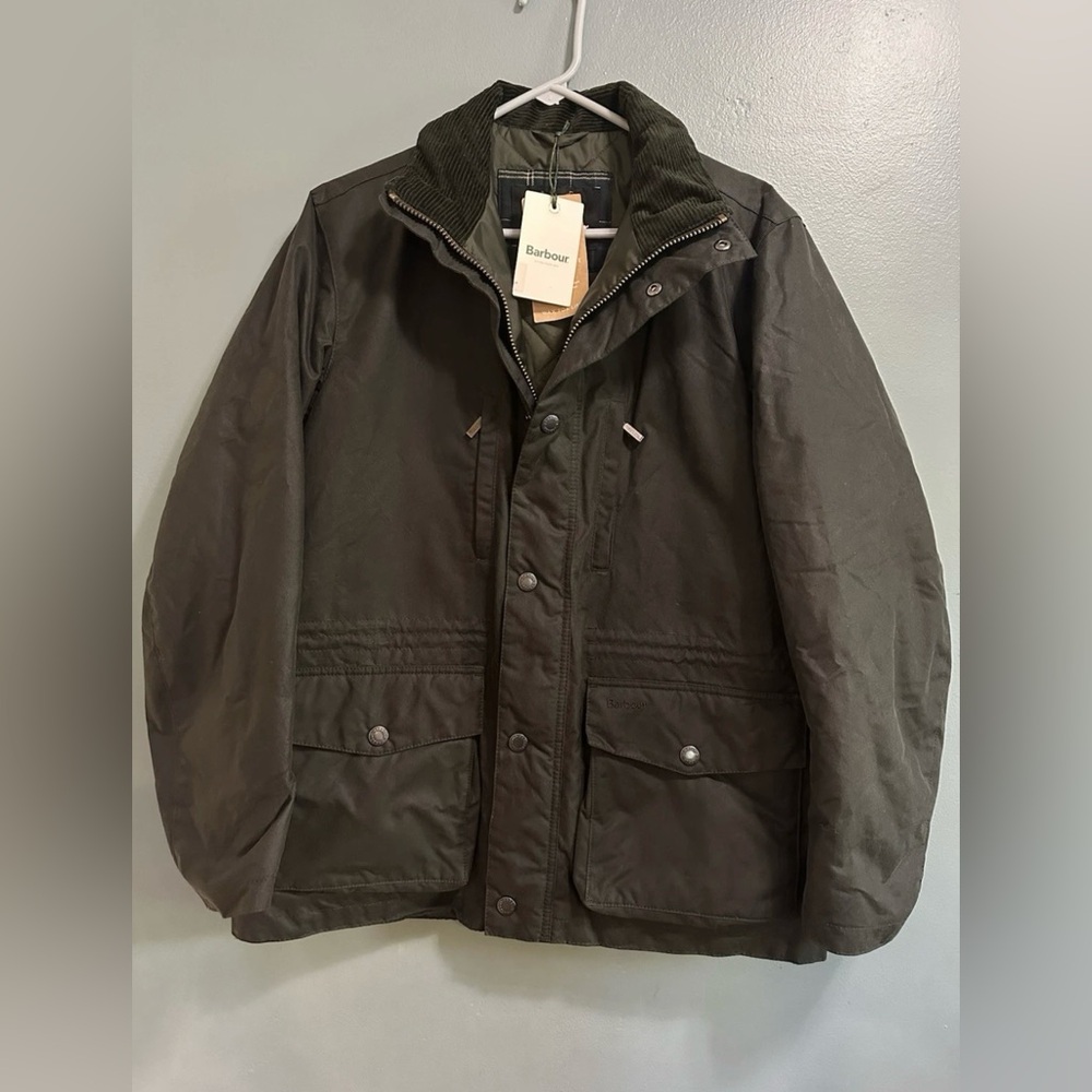 Barbour Men's Medium Falstone Wax Jacket Sage Dark Green Modern Heritage NEW